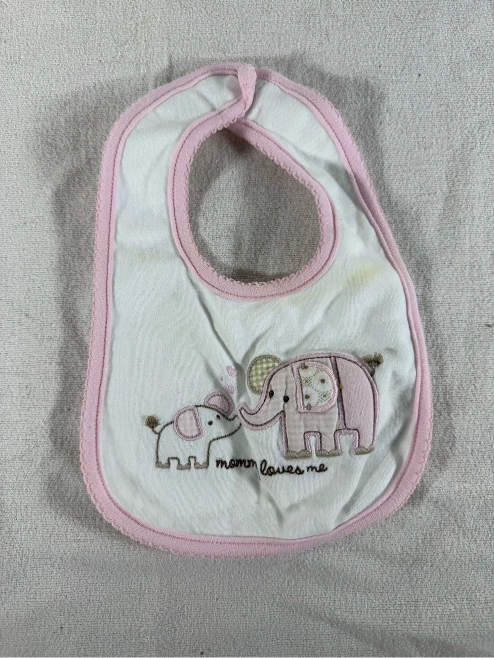 Carter's Pink Striped & Elephant Bib Set